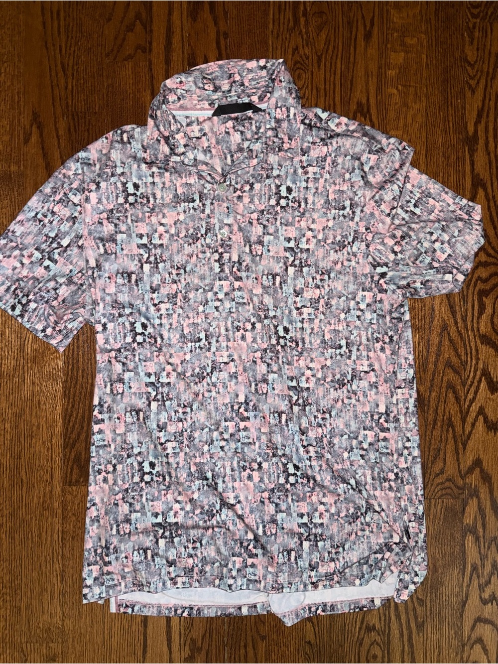 7 Diamonds Men's Short Sleeve Polo - Pink Gray Black